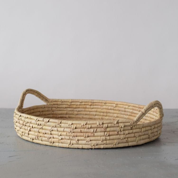 Palm Leaf Large Woven Tray