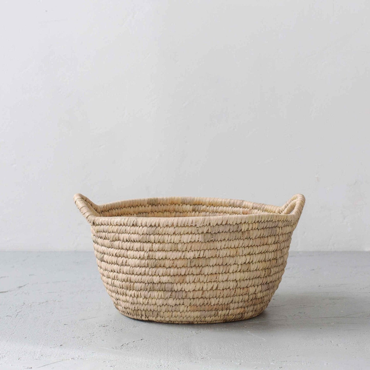 Palm Leaf Laundry Basket Low Oval