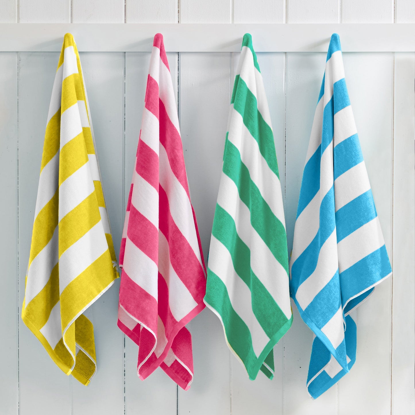 Cotton Velour Cabana Stripe Beach Towel - Novia Collection